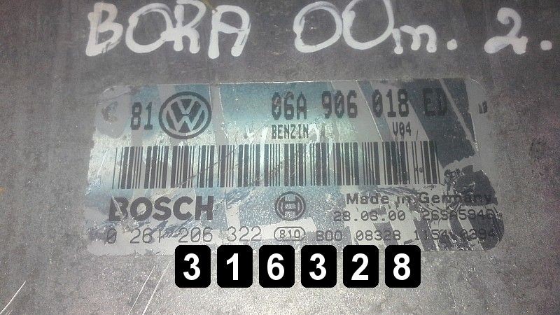 2000 VW BORA ECU SET 06A906018ED 0261206322 GENUINE