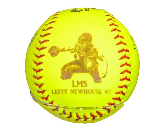 Laser engraved softball