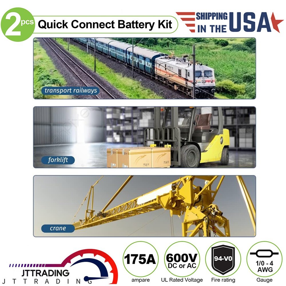 175Amp Battery Quick Connect/Disconnect Connector 12V Wire Harness Plug Connect