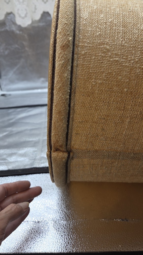 Vintage 1950's Burlap Drum Lamp Shade
