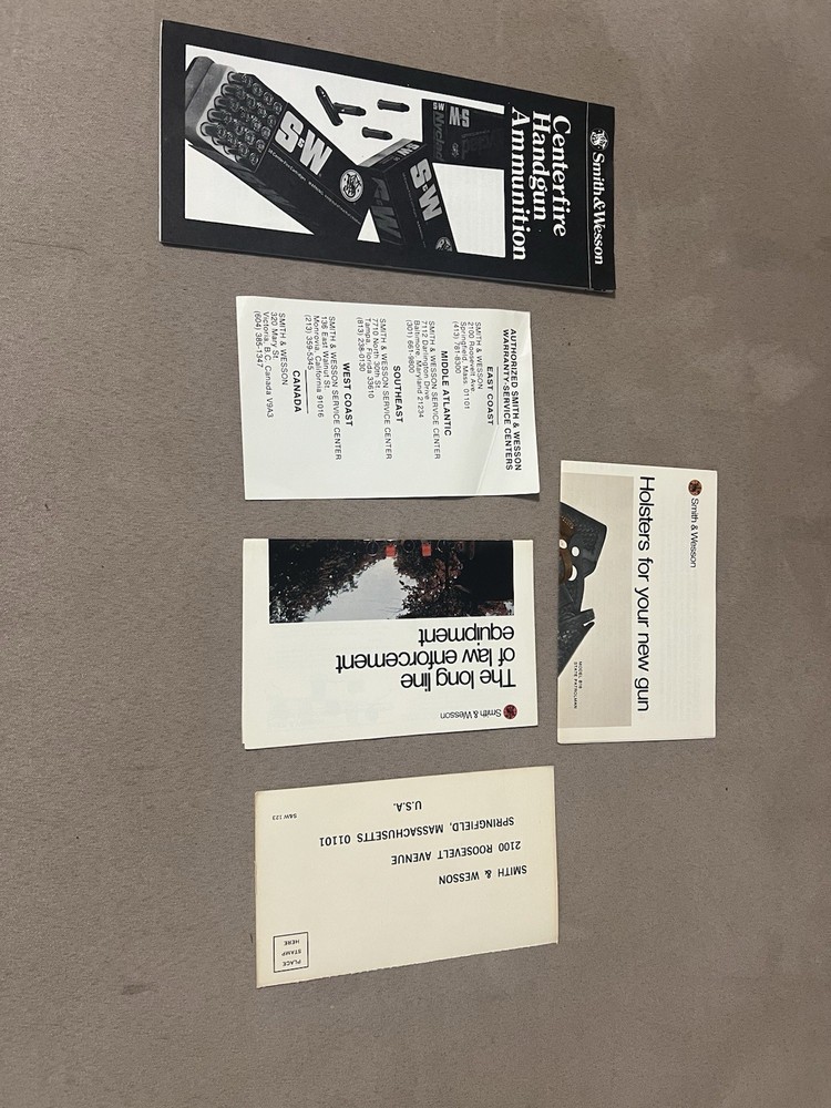 Factory Original Smith & Wesson K Frame Paperwork Set S&W - No Manual