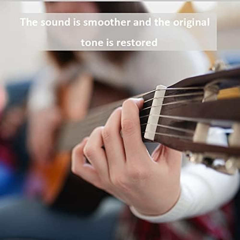 2 Sets 4Pcs 6 String Acoustic Guitar Bone Bridge Saddle and Nut Made ...