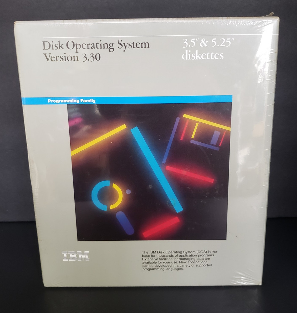 Disk Operating System IBM Sealed DOS Version 3.30 3.5"& 5.25" Diskettes 1987