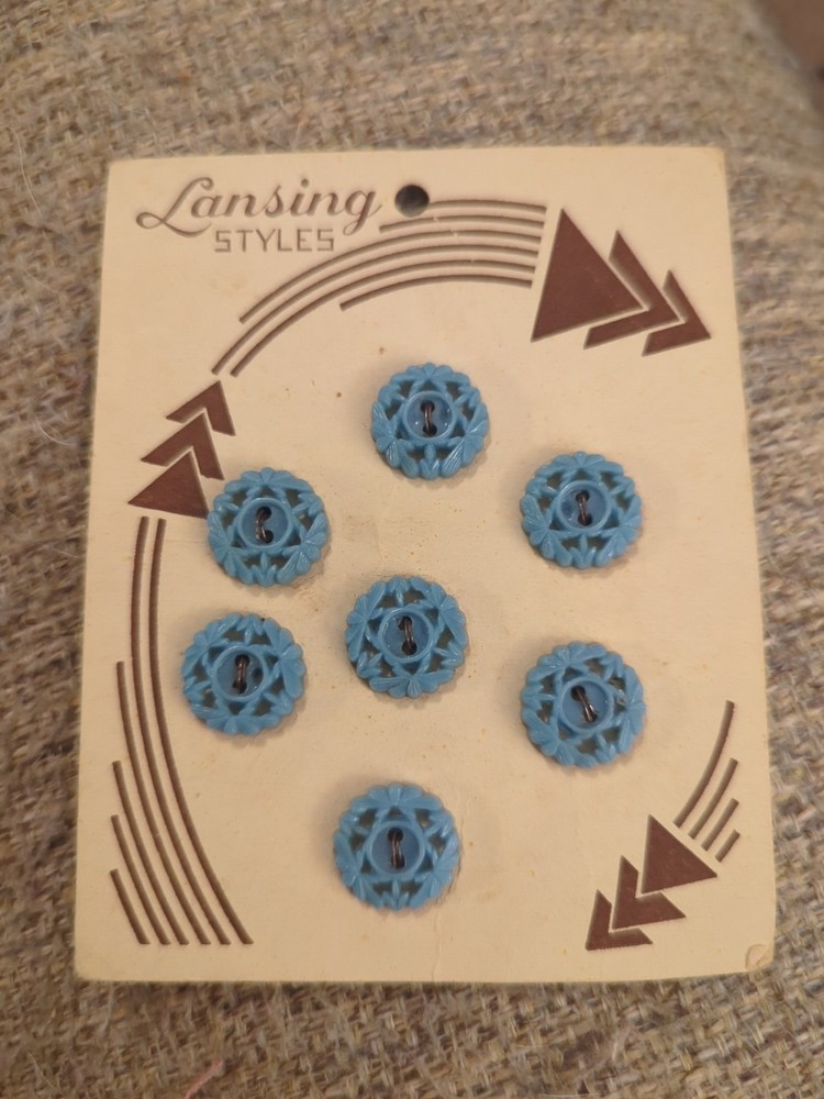 Lansing Styles 7 Blue Buttons