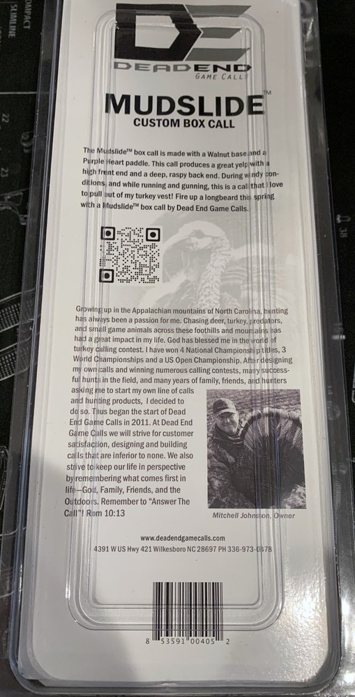 Dead End Game Calls Mudslide Box Call - MB001