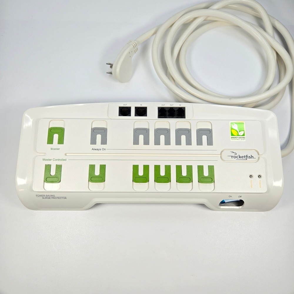 Rocketfish 12 Outlet Energy Saving Power Manager Surge Protector RF-PCS12ES