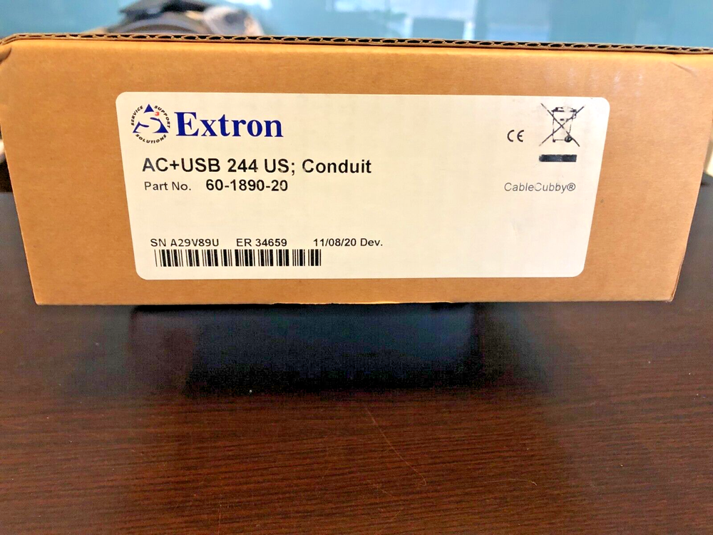 Extron AC+USB 244 US Coduit Module Cable Cubby Series 60-1890-20 NEW
