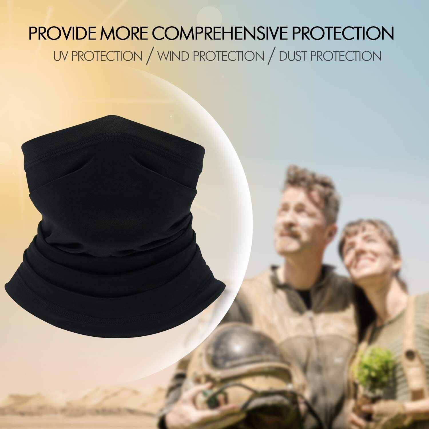 Neck Gaiter Face Cover Scarf Windproof UV Protection Bandana Mask for Men Women