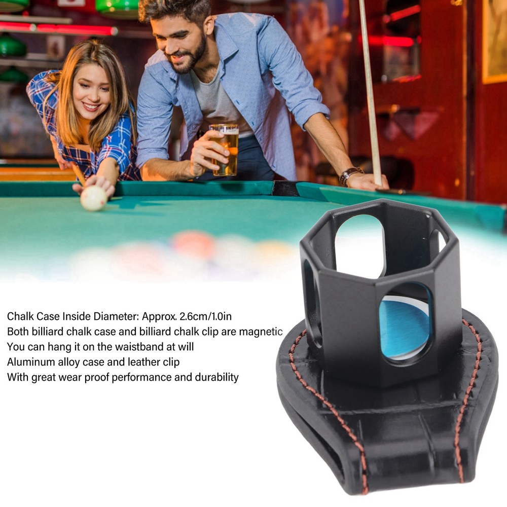Billiard Chalk Holder Portable Octagonal Pool Chalk Case With Magnetic