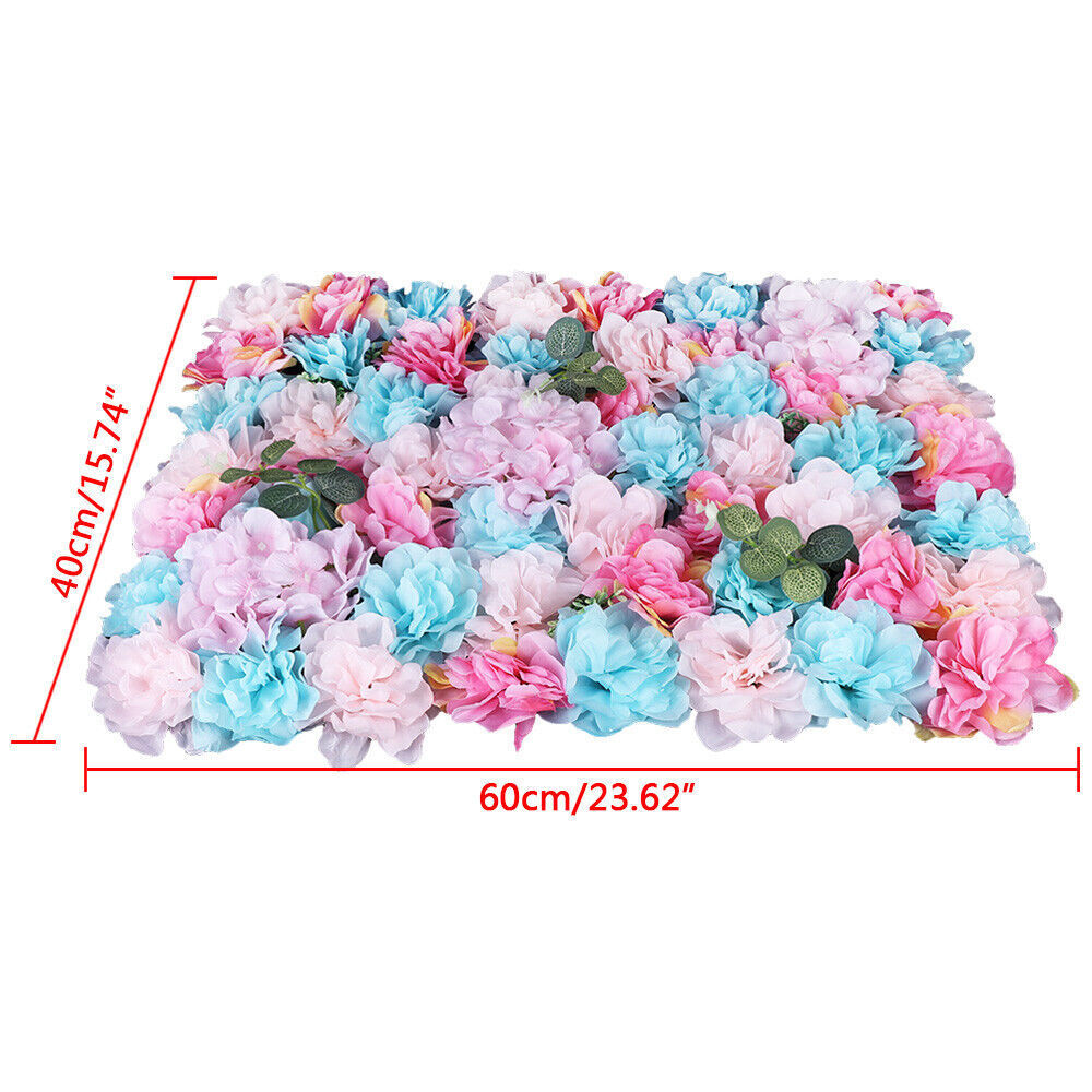 12Pcs Wedding Artificial Flower Wall Panel Hydrangea Rose Panel Party Decor NEW