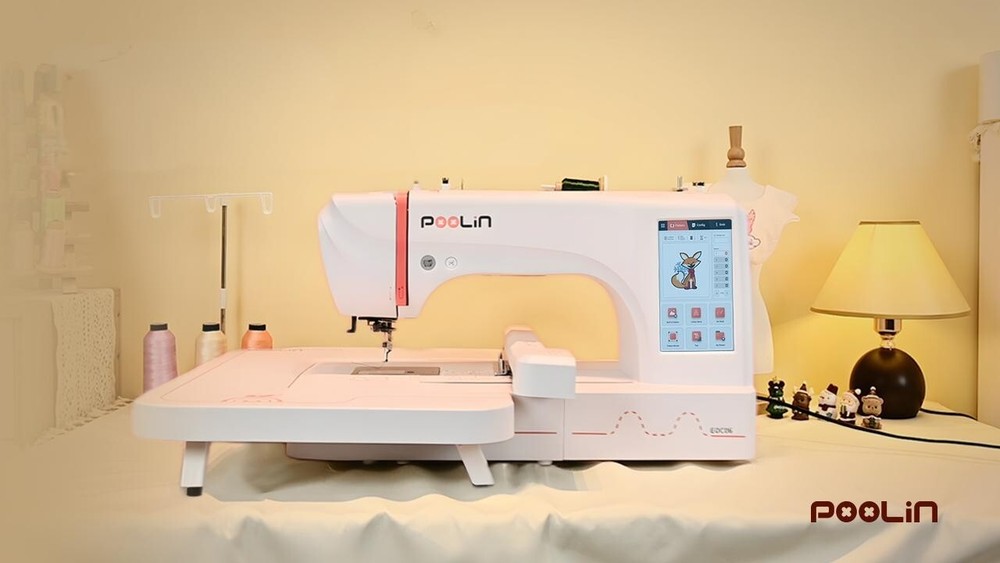 Poolin EOC06 Embroidery Machine Computerized with thread&bobbins&stabilizer