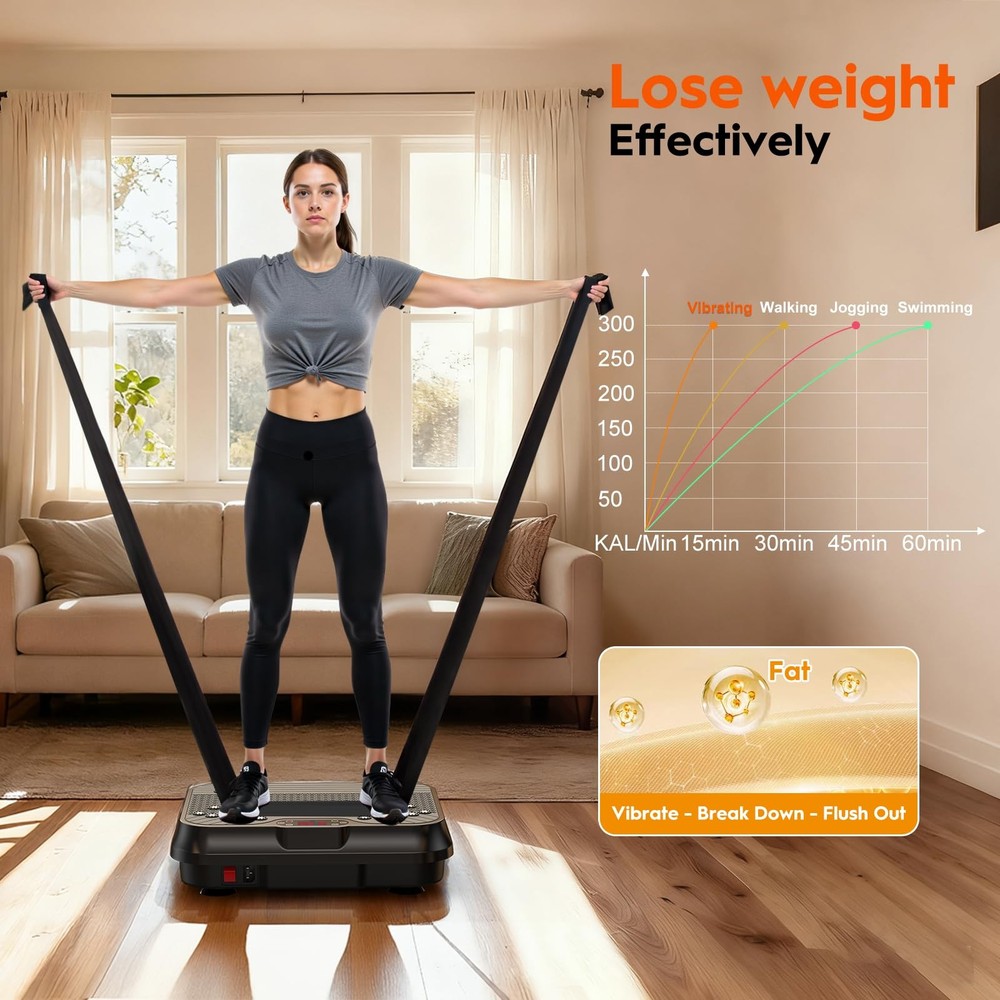 Vibration Plate Exercise Machine, Vibrating Plate for Lymphatic Drainage, 400...