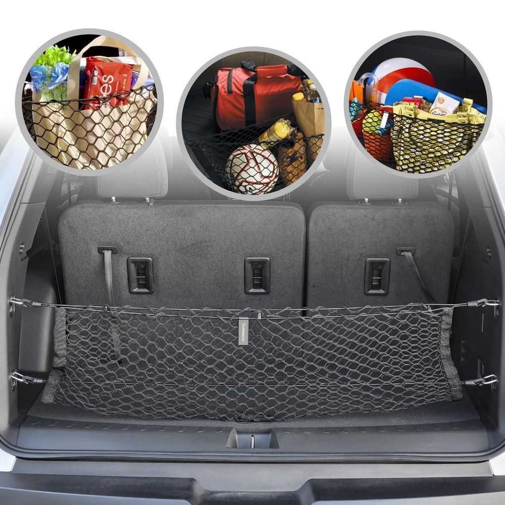 Envelope Style Trunk Mesh Cargo Net for Chevy Traverse 6ft x 3ft, Black