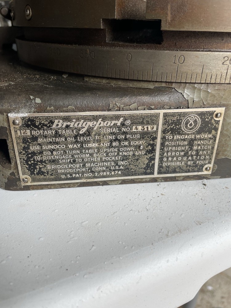 Bridgeport 12” Rotary Table