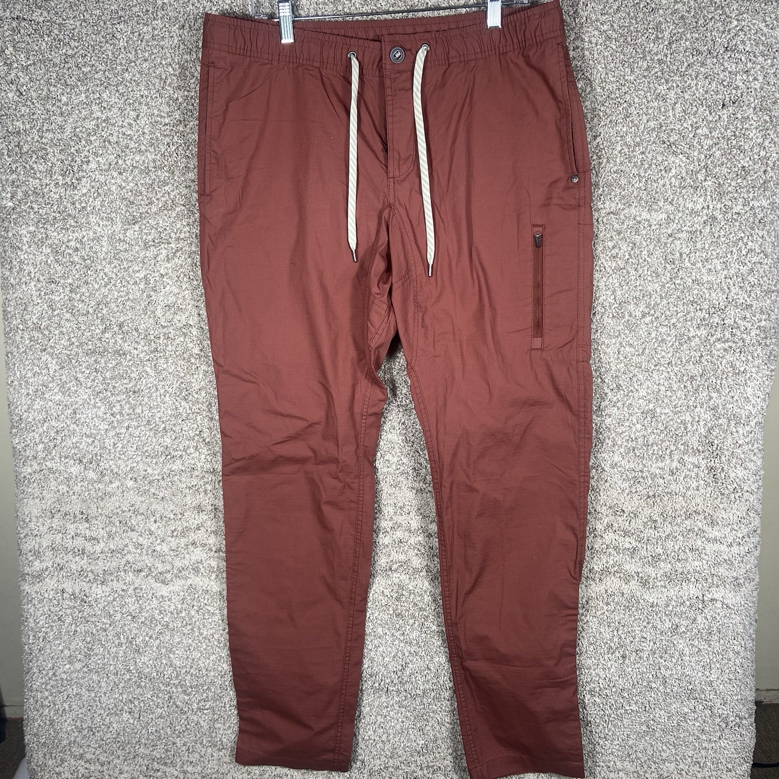 Vuori Ripstop Pants Mens XL Red Performance Stretch Hiking Technical Climber