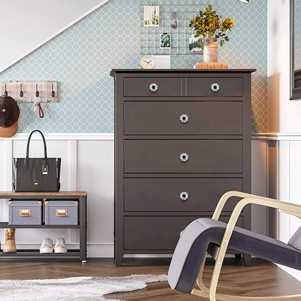 YourGift 12 Pack Drawer Knobs Diamond Shaped Crystal Glass 30mm Cabinet Knobs...