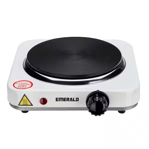 Single Burner 5.5" White Electric Hot Plate Portable Compact Countertop