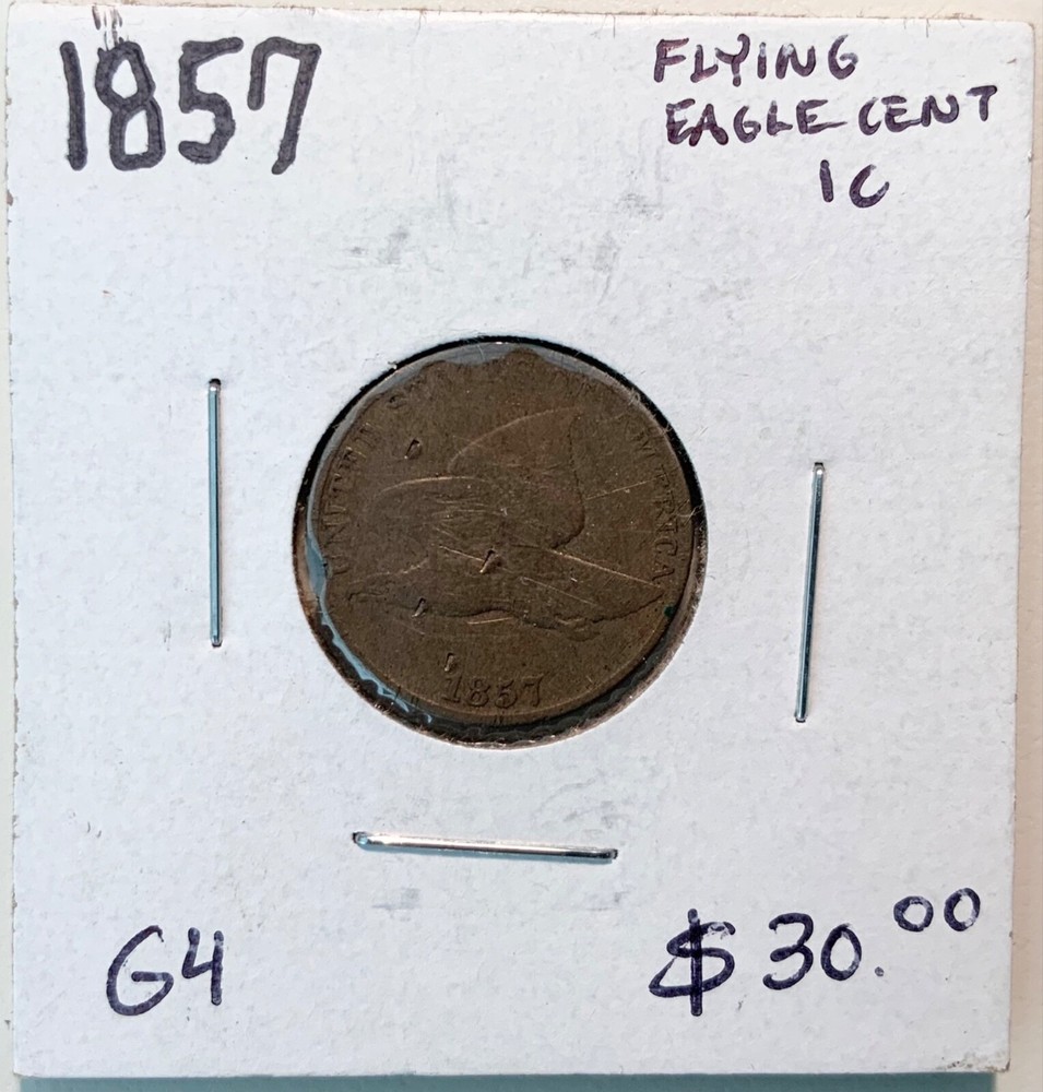 1857 United States Flying Eagle Cent 1c