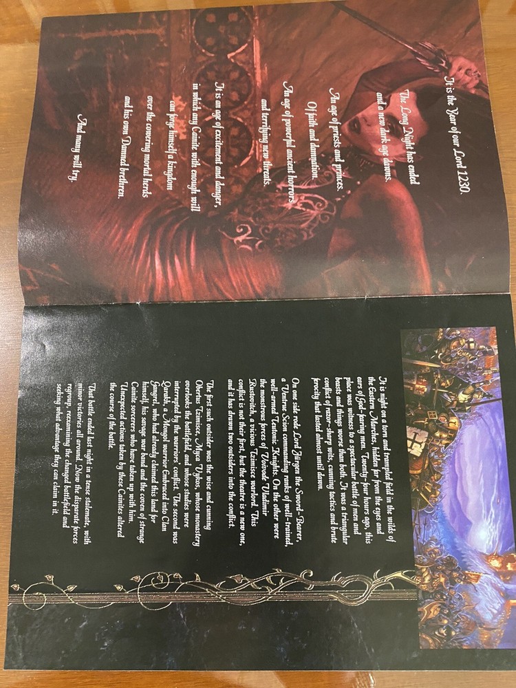 White Wolf Dark Ages Vampire Prerelease Advertising Insert from Scrye Mag 2001