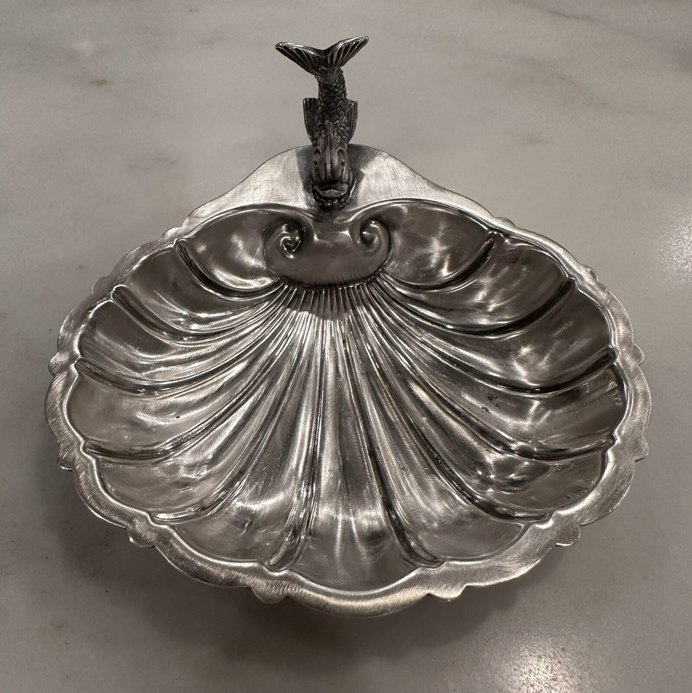 Gorham 5” Silver Plate Koi Fish Decorative Clam Shell Candy Trinket Dish YC 245