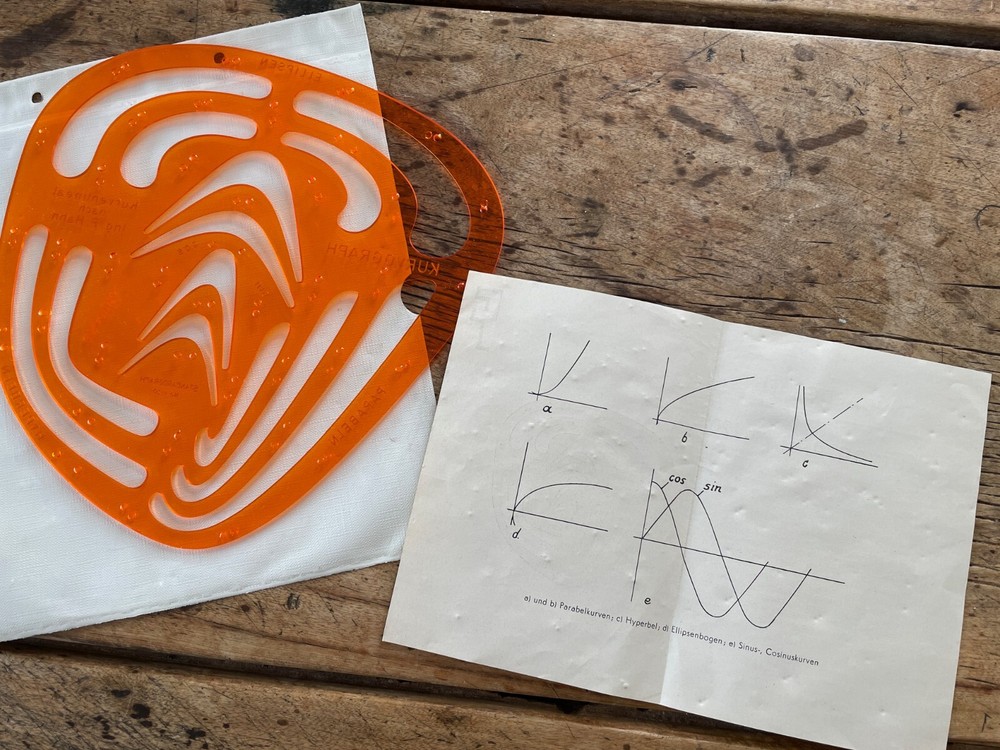 Two Vintage Standardgraph Stencils: Curves & Ellipses; Hexagonal Nut Templates