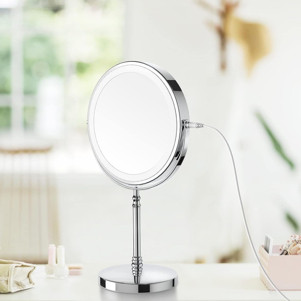 Makeup Mirror, 3000mAh Rechargeable DoubleSided Magnifying Vanity Mirror with...