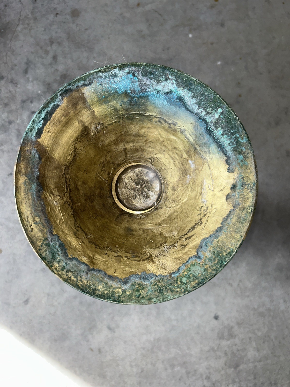 19.5” Vintage Brass Umbrella Cane Holder Gargoyle Head Handles Etched Elephants