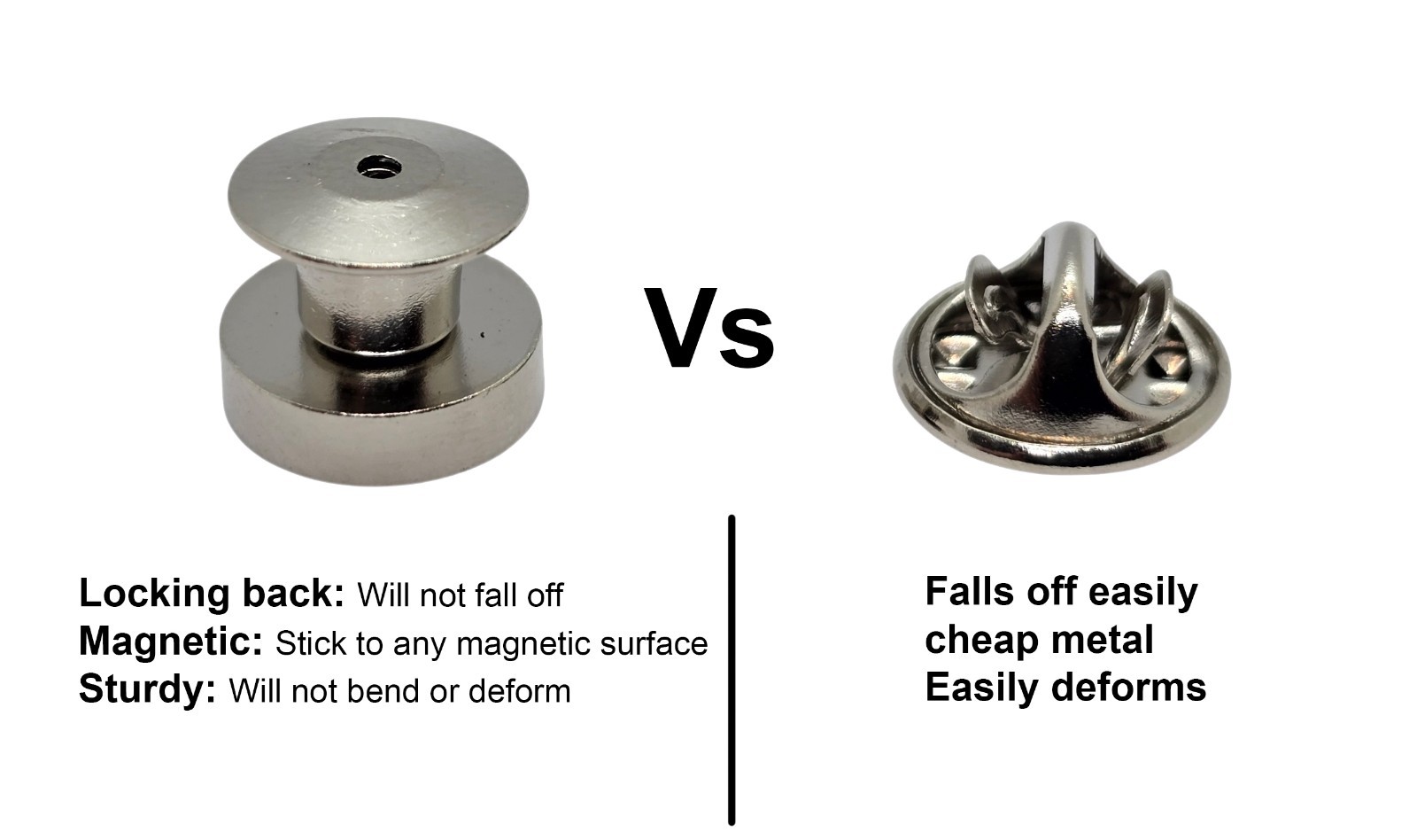 Locking Magnetic pin Backs for Enamel pins Refrigerator Magnets