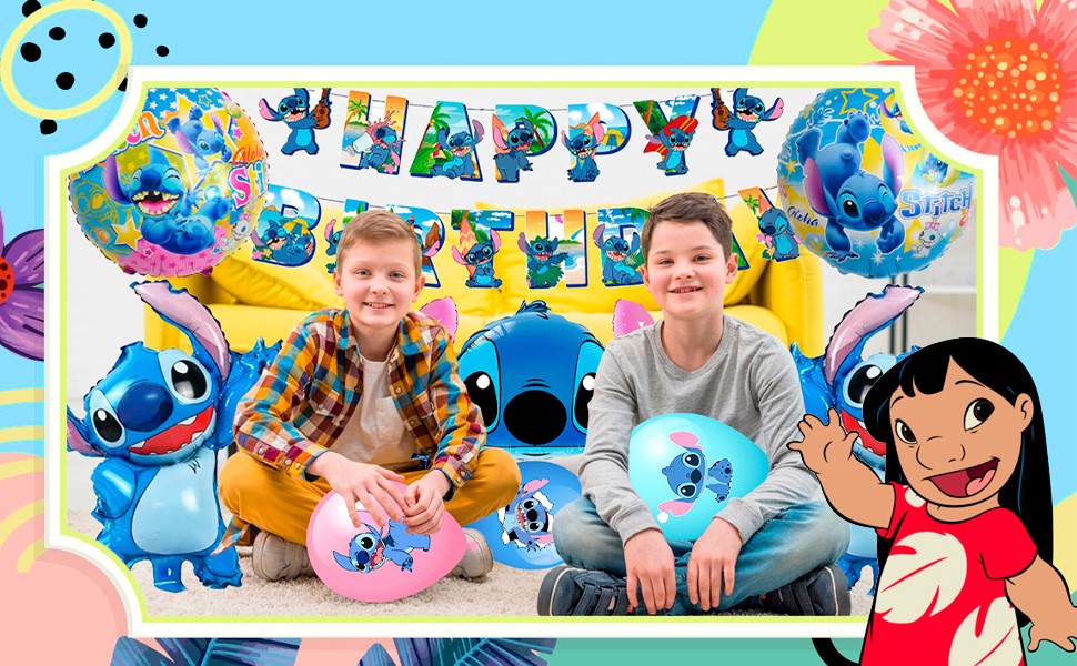 Lilo & Stitch Party Decorations Disney Birthday Party Balloons Tablecloth Plate