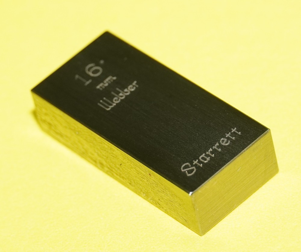 STARRETT RSM 16mm A1 Rectangular Gage Block w Original Packaging 91336