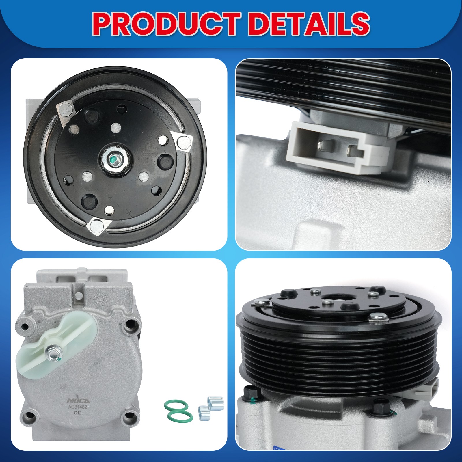 A/C Compressor for Ford F-250 F-350 F-450 F-550 Super Duty 7.3L Mercury Cougar