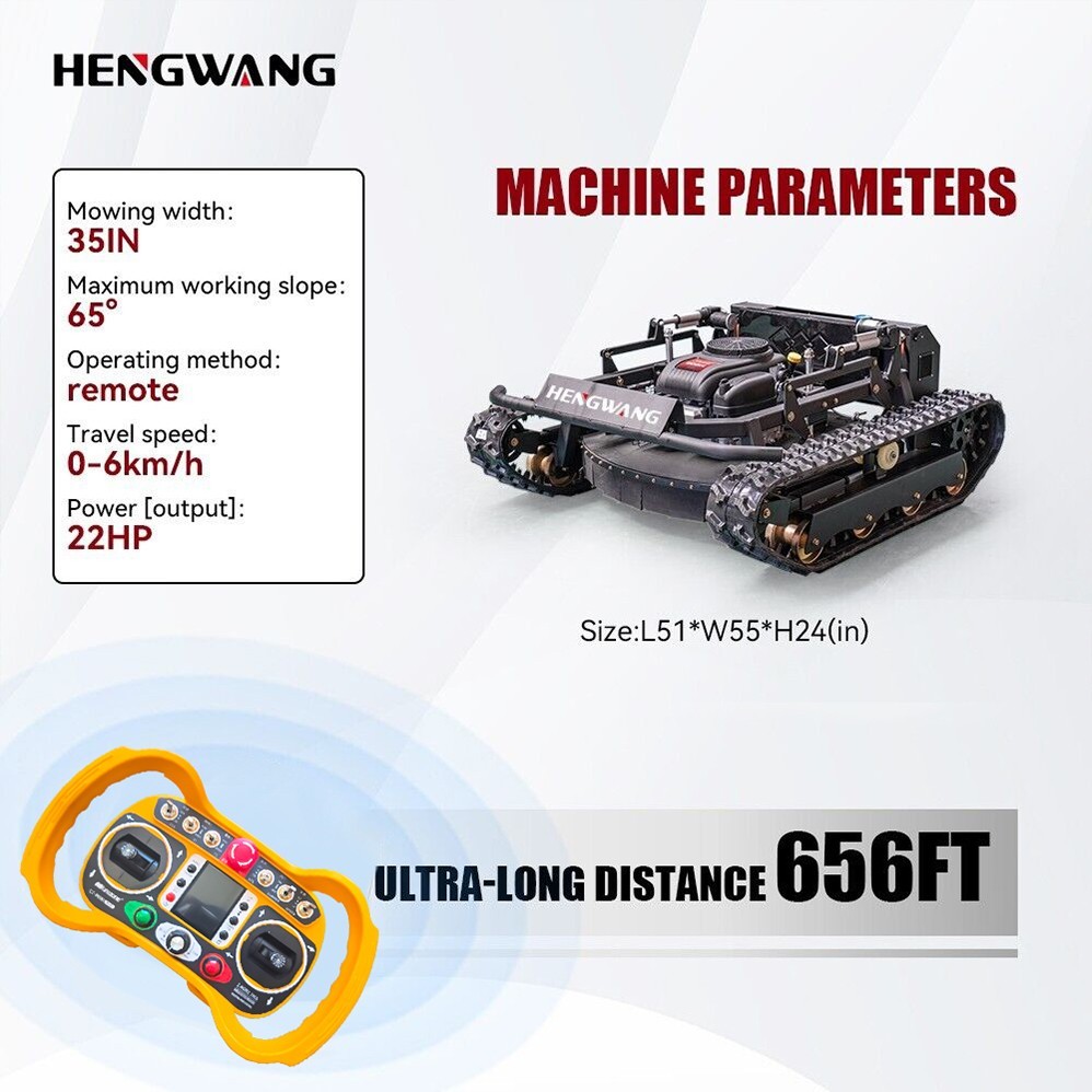 Remote Control Gasoline Lawn Mower All Terrain Outdoor Off-Road Reclamation