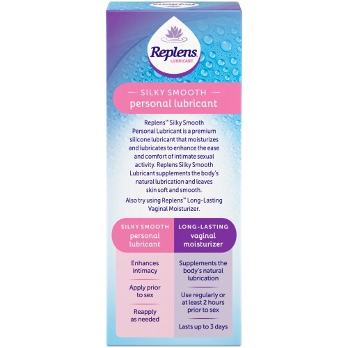 2 Pack Replens Silky Smooth Personal Lubricant 2.7 Oz 80 Ml Each