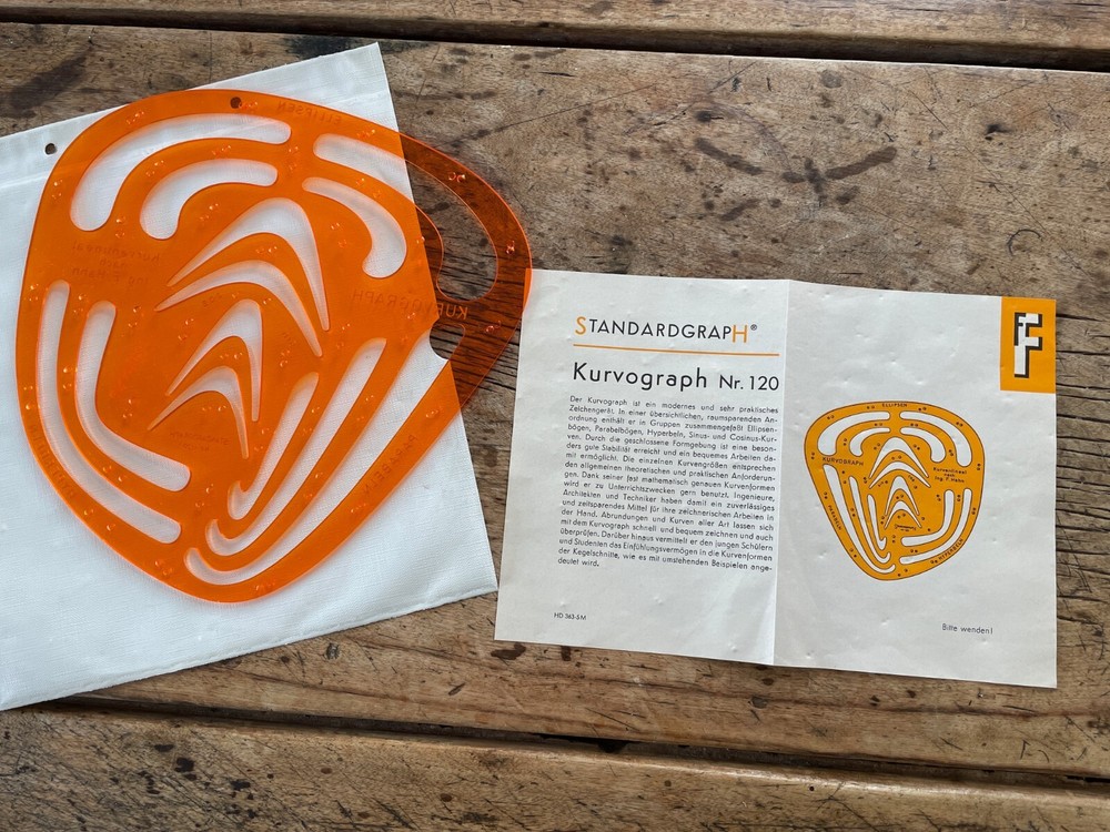 Two Vintage Standardgraph Stencils: Curves & Ellipses; Hexagonal Nut Templates