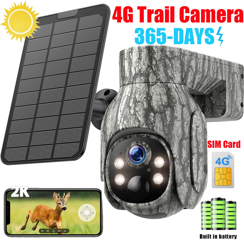 Campark 2K 4G LTE Cellular Solar PTZ Trail Camera Security Camera With SIM Card