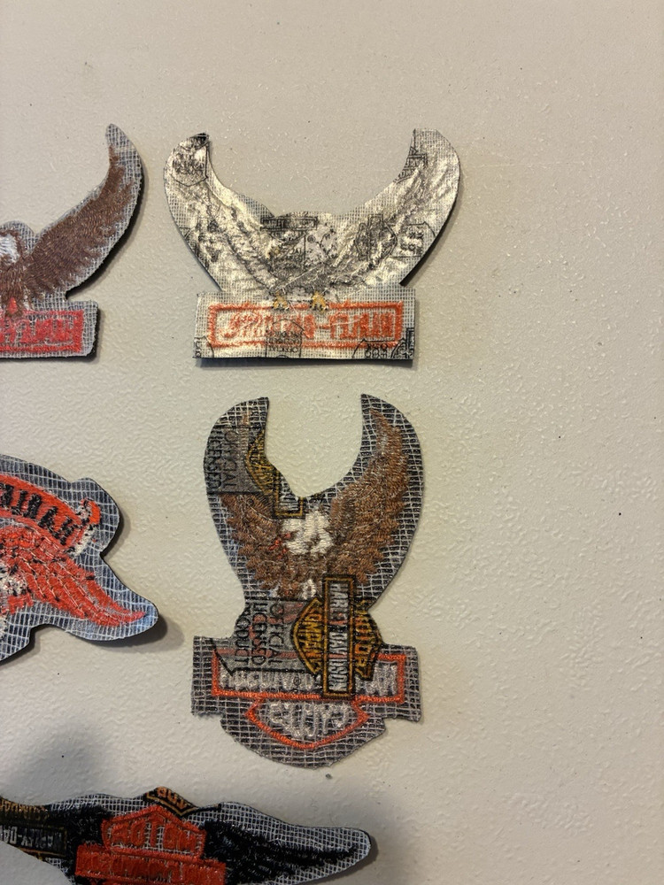 8 NOS Harley Davidson Patch Lot Wings Up Eagle Captains Hat Vintage Bar & Shield