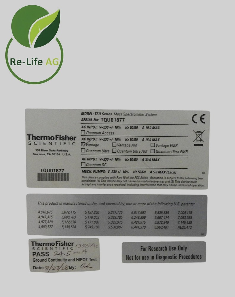 Thermo TSQ Series mass spectrometer system