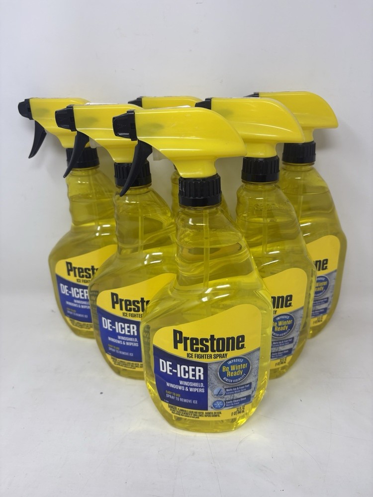 Prestone De-Icer Ice Fighter Trigger Spray Windshield Windows Wipers 6 Pack, New