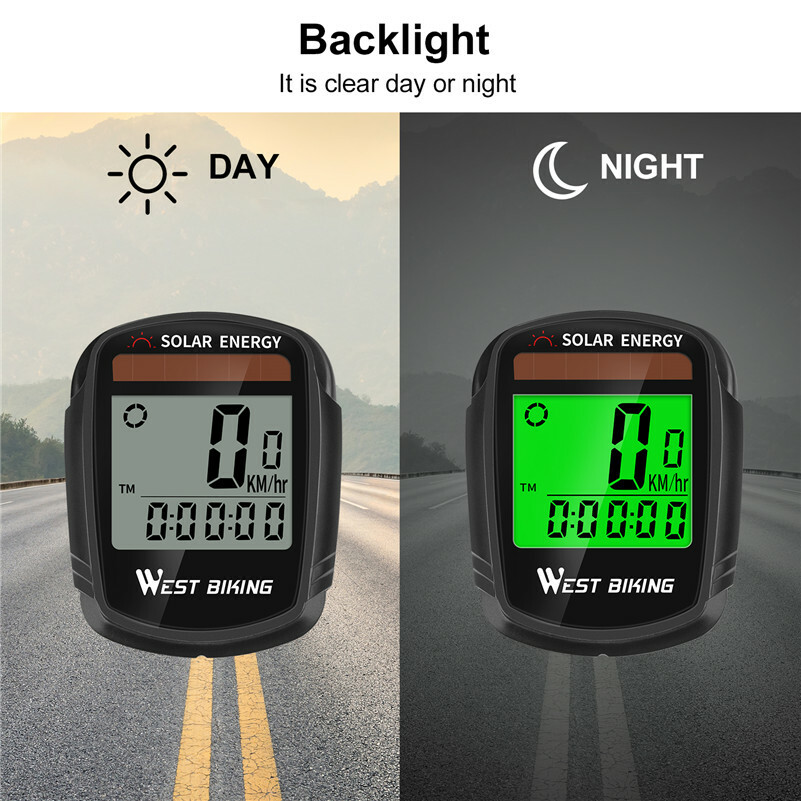 WEST BIKING Wireless Cycling Computer Waterproof Solar Energy Bicycle Computer