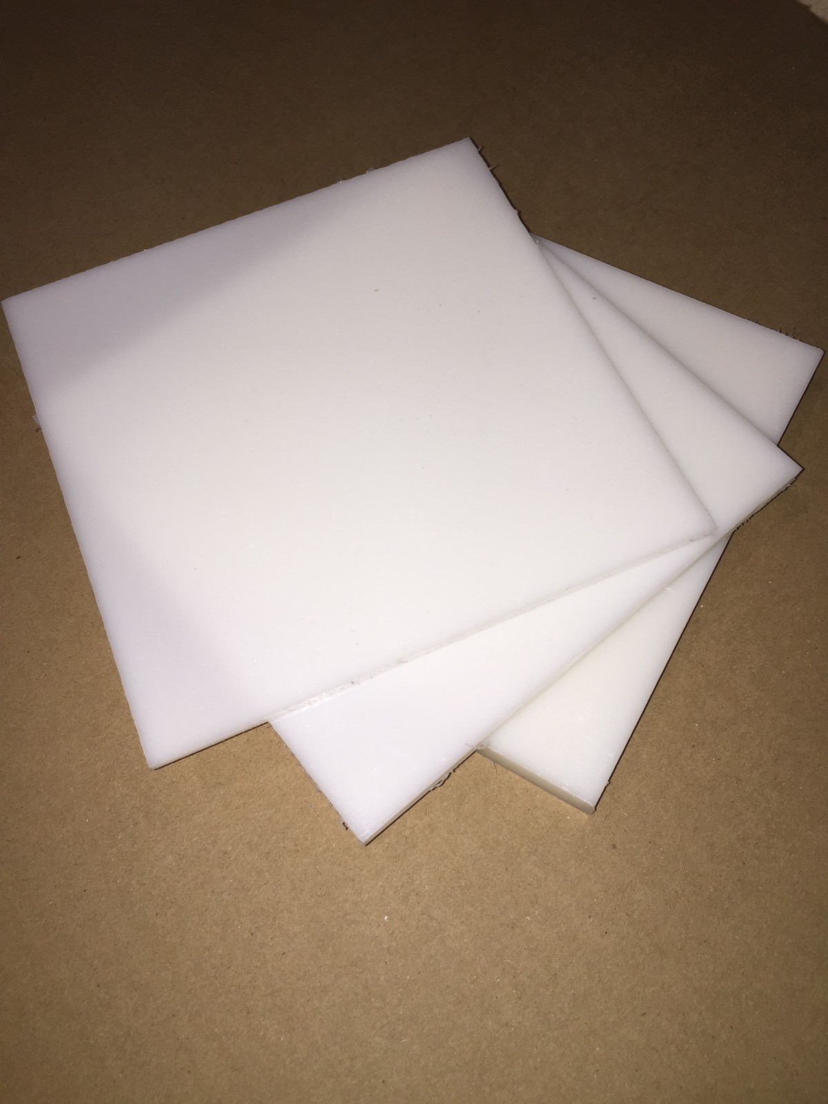 Natural HDPE Plastic 1/8" 12" x 12" (1 Pack) White High-Density PE Sheet .125"