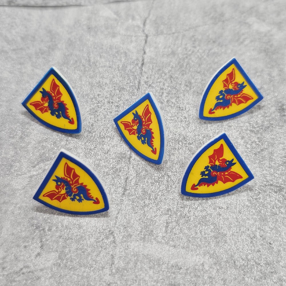 5pack Custom Classic Blue Dragon Shield Accessory for lego Minifigures D9DPA28