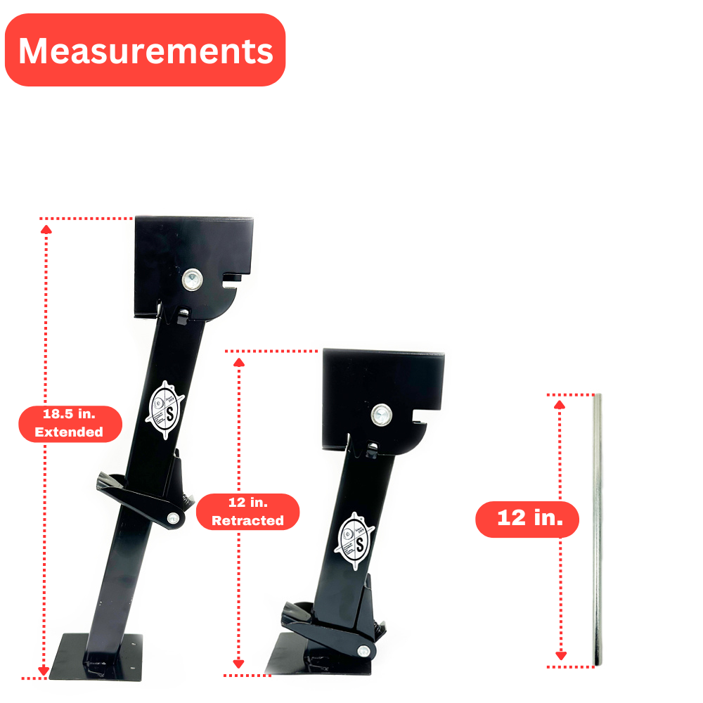 Southwest Wheel 4-Pack Black Painted Telescoping Trailer Stabilizer Jacks