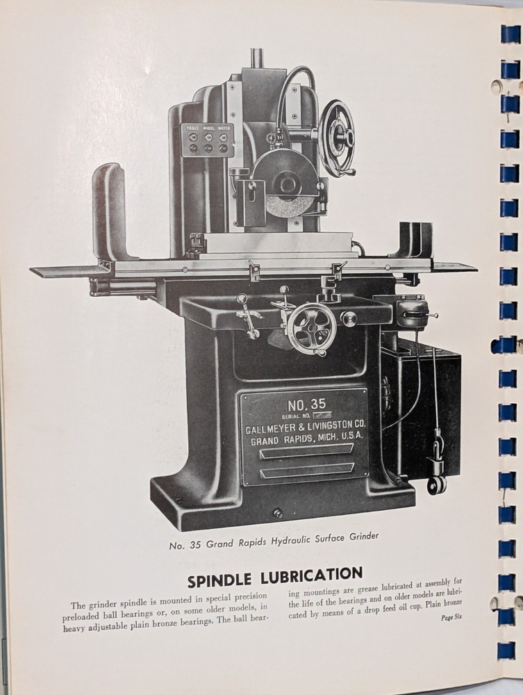 Gallmeyer + Livingston Grand Rapids Grinders Catalog, Operator Instructions