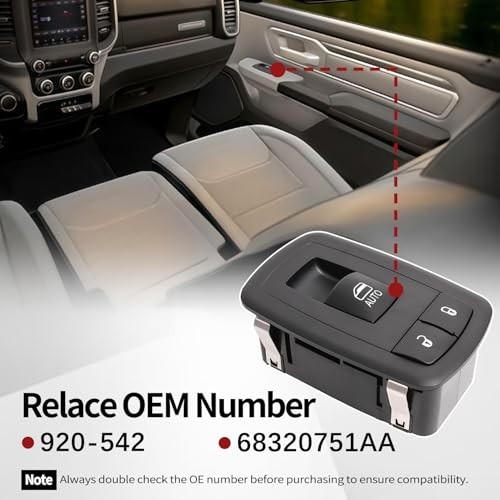 Passenger Side Power Window Switch Bezel Compatible with Dodge RAM 1500 2019