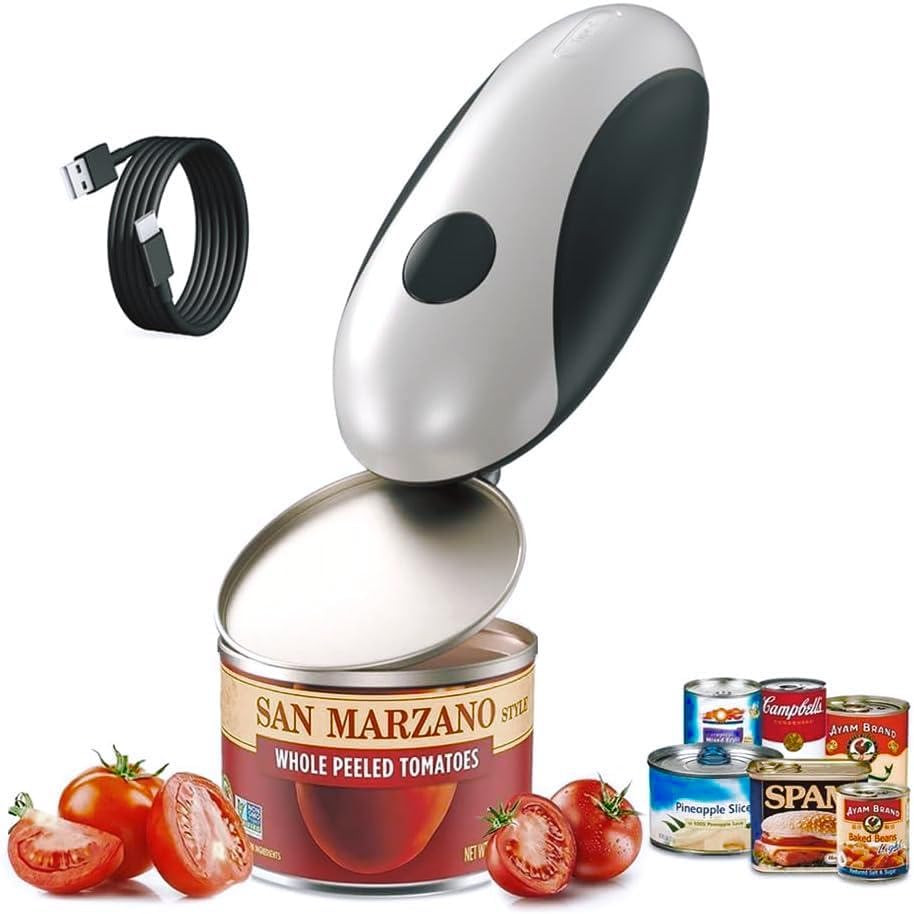 Rechargeable Electric Can Opener Smooth Edge Automatic USB Kitchen Tool