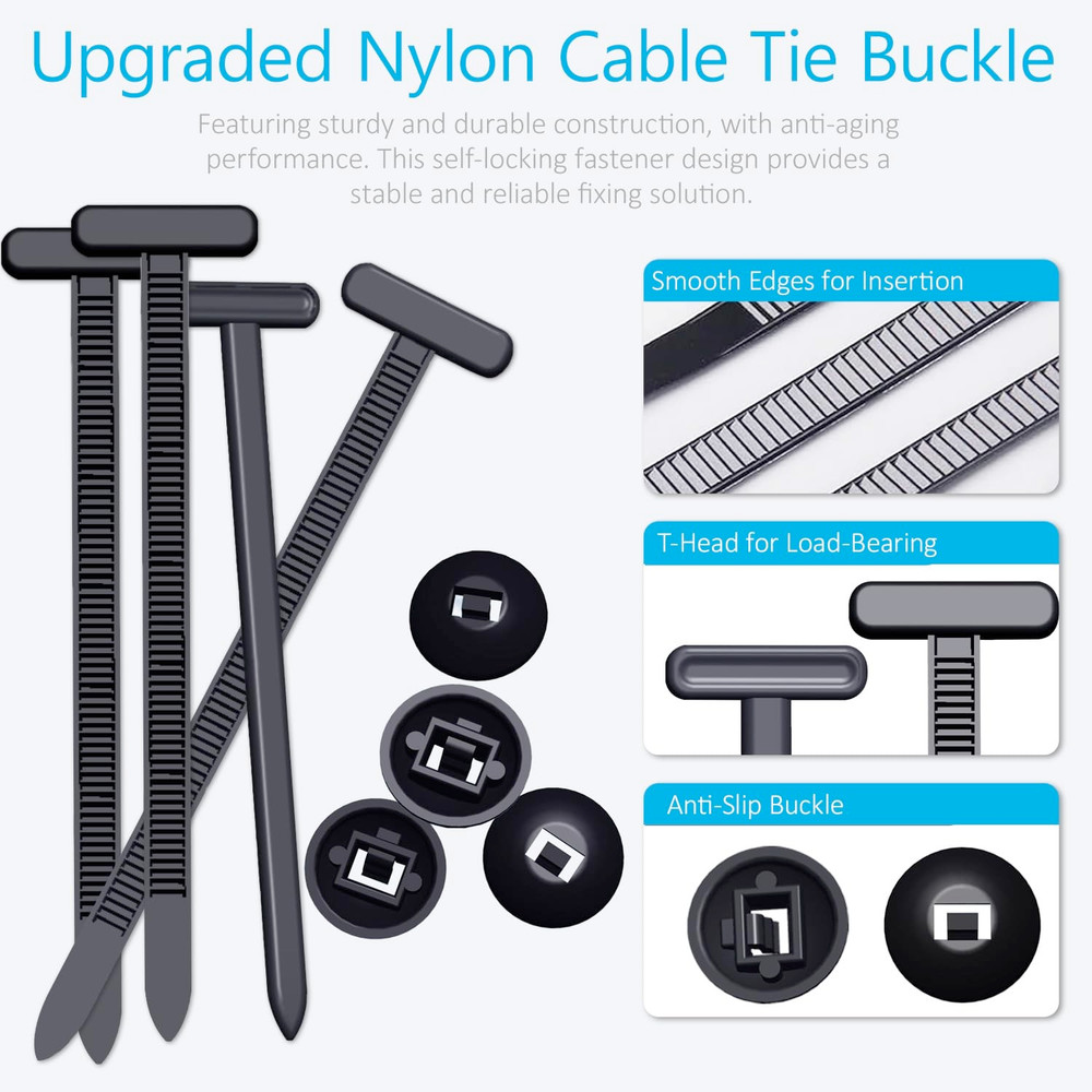 100 Pcs Nylon Universal Cable Ties Buckle - Heavy Duty Self-Locking Zip Ties