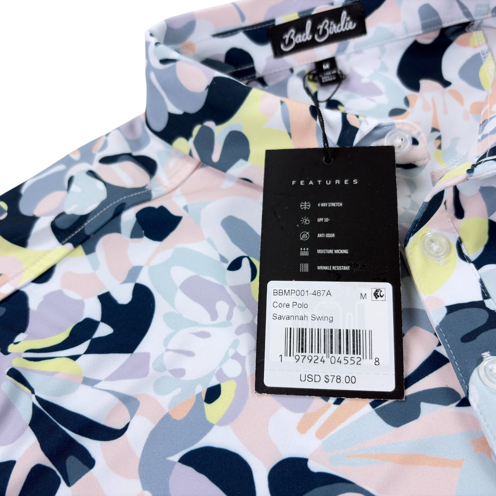 Bad Birdie Core Golf Polo Men's Slim Fit Savannah Swing NWT