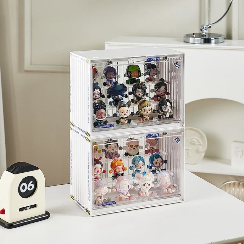 3-Tier Acrylic Display Case Stand Stackable Dustproof Transparent Showcase Box