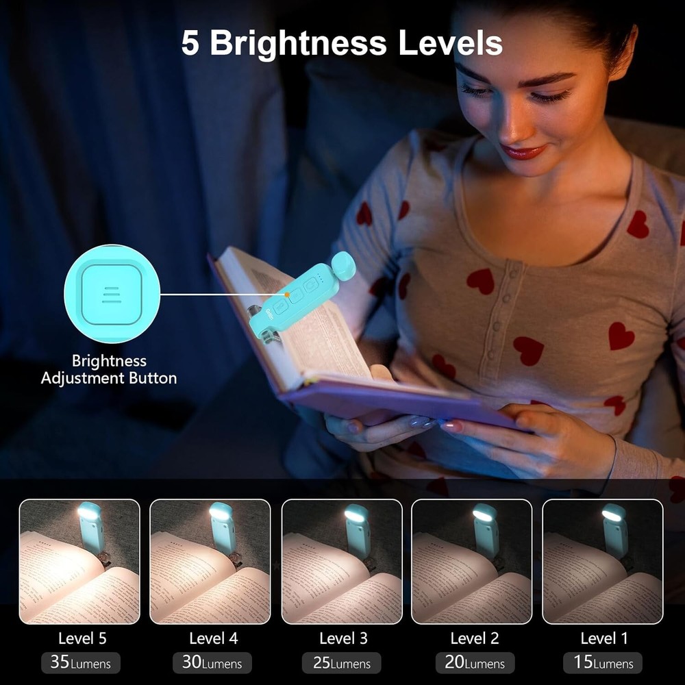 Gritin Rechargeable Book Light for Reading in Bed with Memory Function-Mini Port