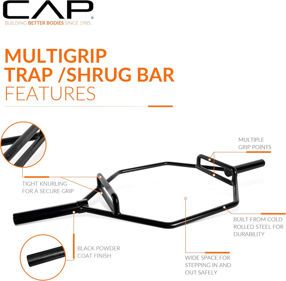CAP Barbell Olympic Trap Bar | Multiple Grip Options